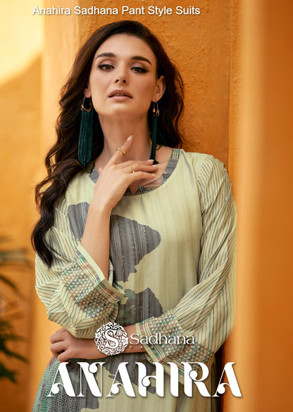 Anahira Sadhana Muslin Silk Pant Style Suits Wholesale Rate