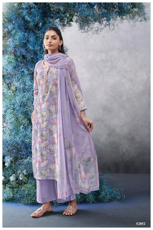 Analyn S2852 Ganga Cotton Linen Plazzo Style Suits Wholesaler Ahmedabad