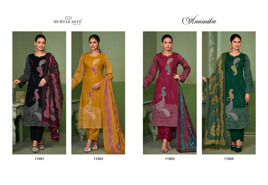 Anamika Mumtaz Arts Jam Silk Karachi Salwar Suits Exporter