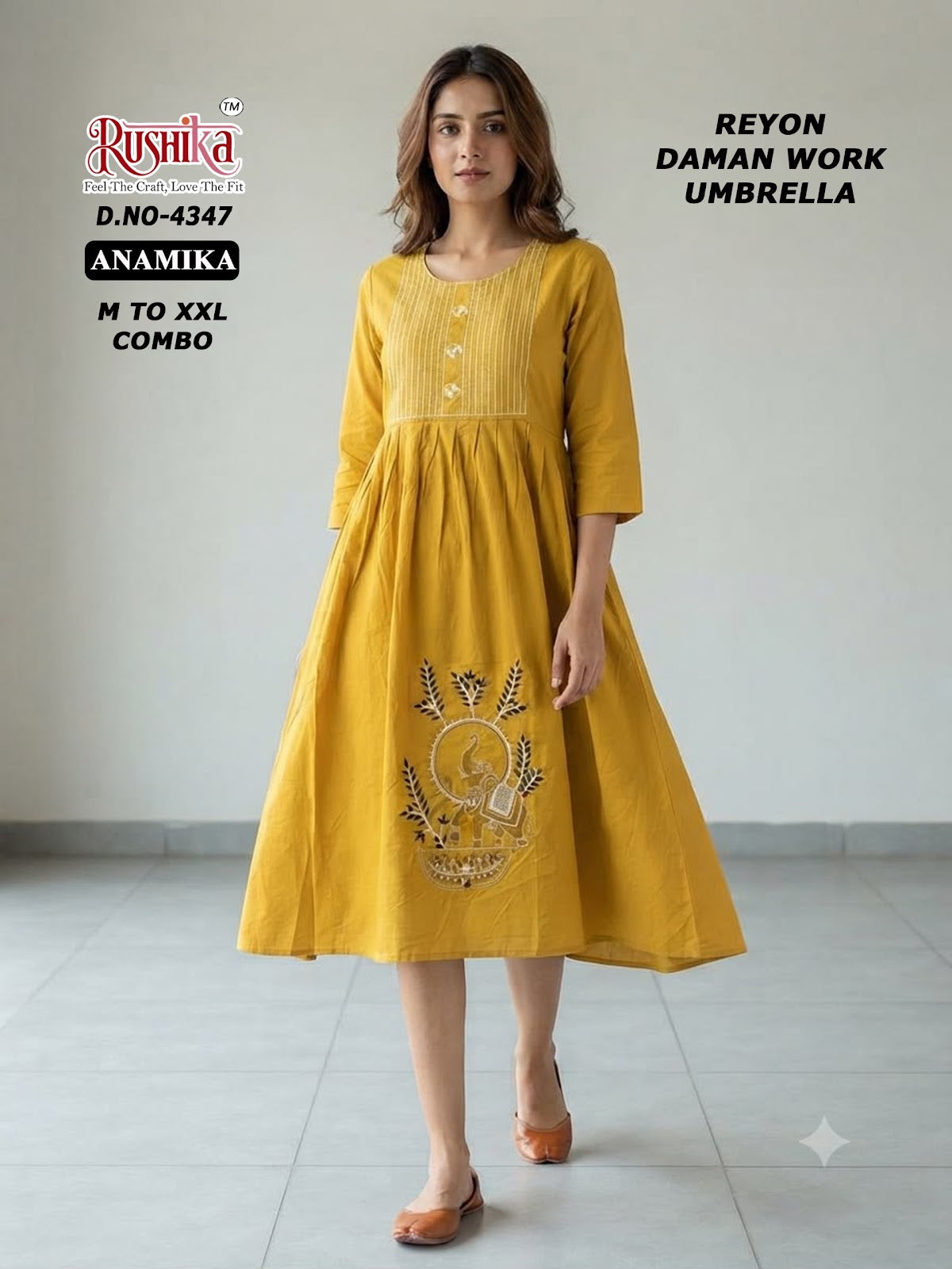 Anamika Rushika Reyon Anarkali Kurtis Wholesale Price
