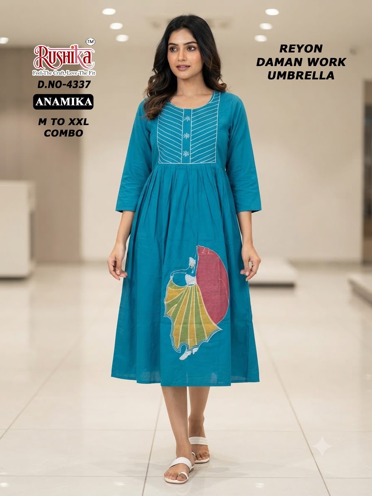 Anamika Rushika Reyon Anarkali Kurtis Wholesale Price