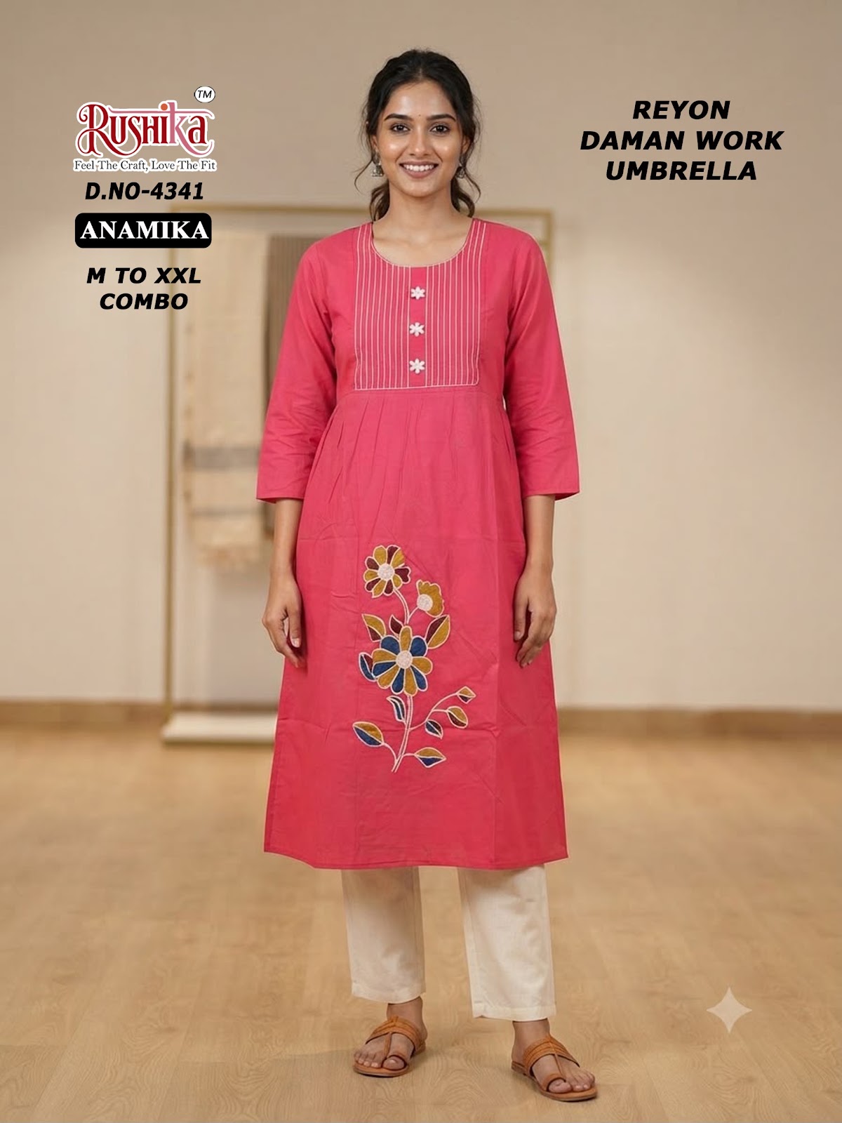 Anamika Rushika Reyon Anarkali Kurtis Wholesale Price