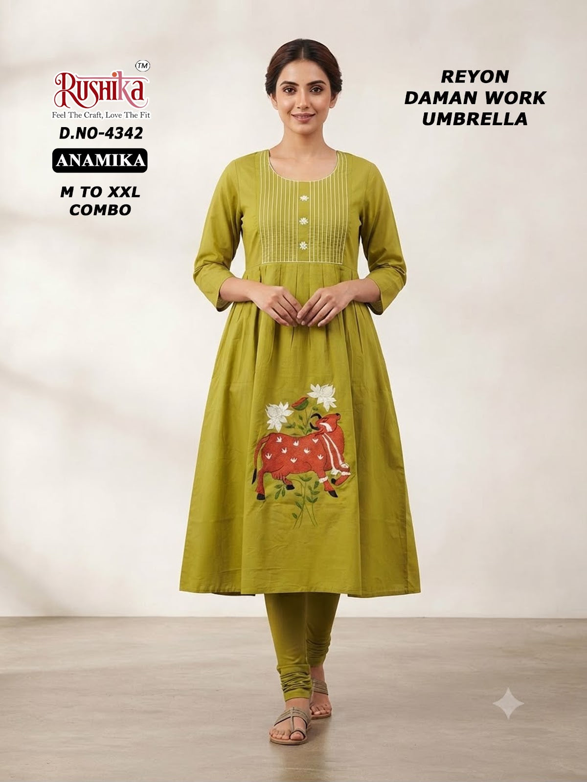 Anamika Rushika Reyon Anarkali Kurtis Wholesale Price
