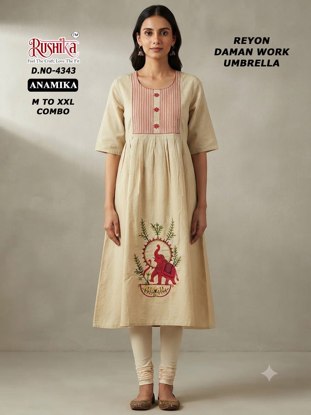 Anamika Rushika Reyon Anarkali Kurtis Wholesale Price