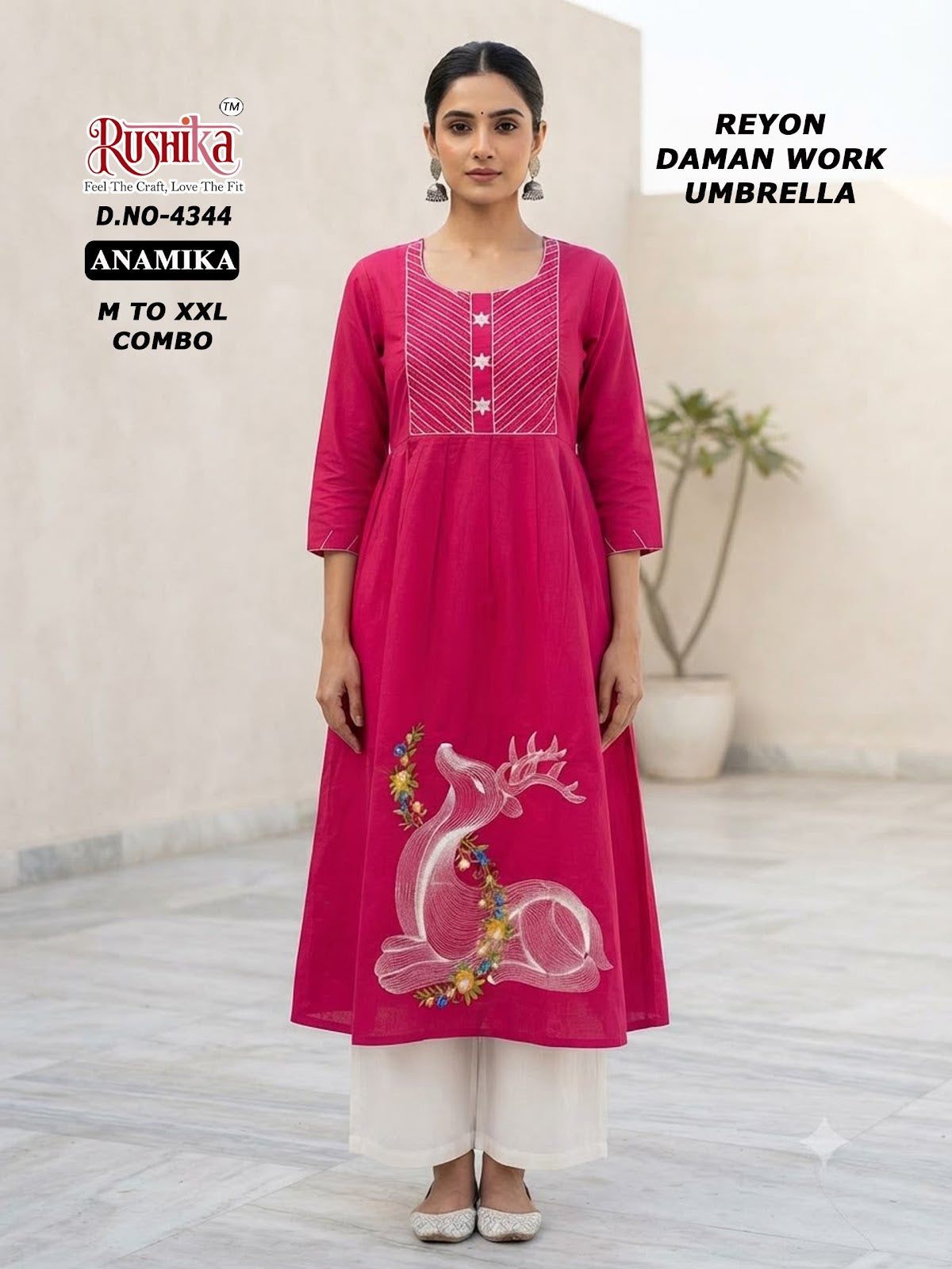Anamika Rushika Reyon Anarkali Kurtis Wholesale Price