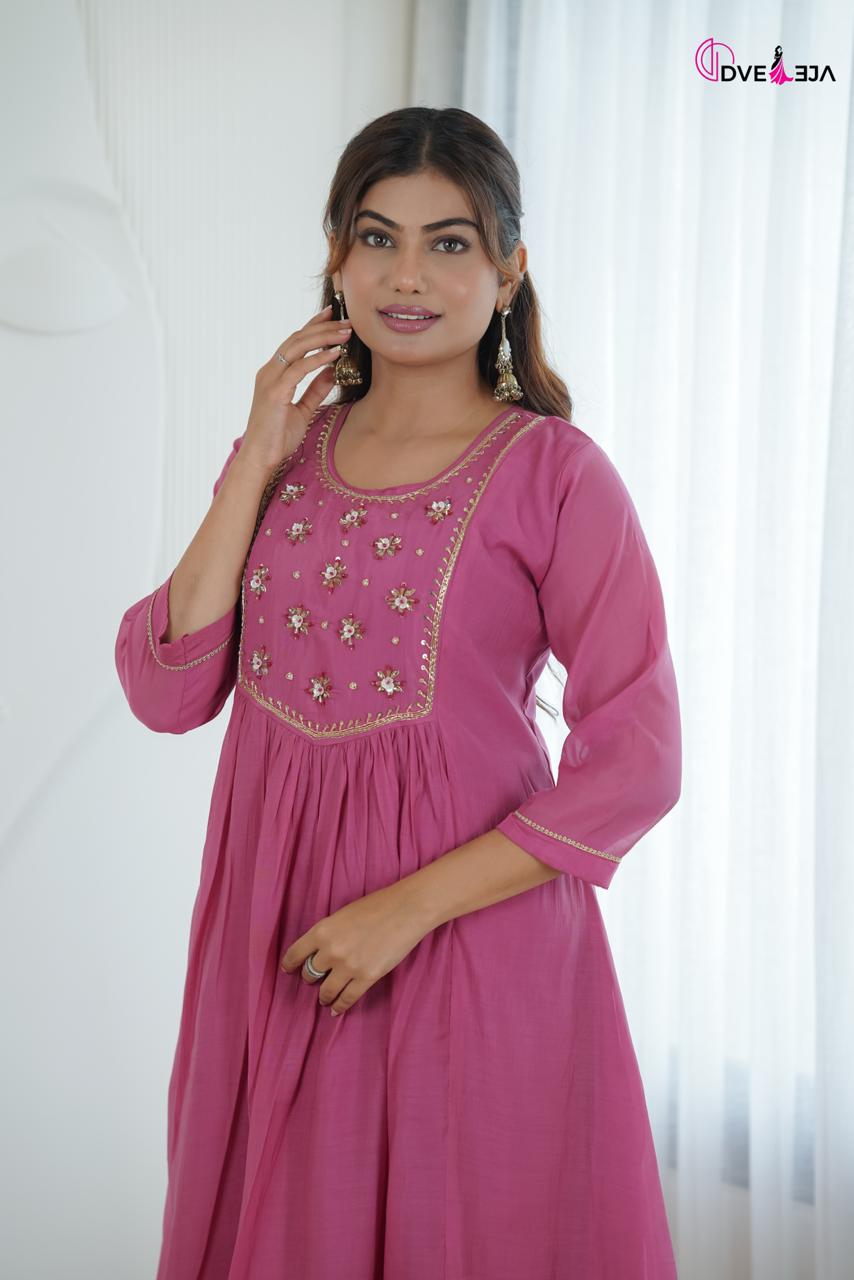 Anamika Series Dveeja Fashion Chanderi Readymade Anarkali Suits Exporter India