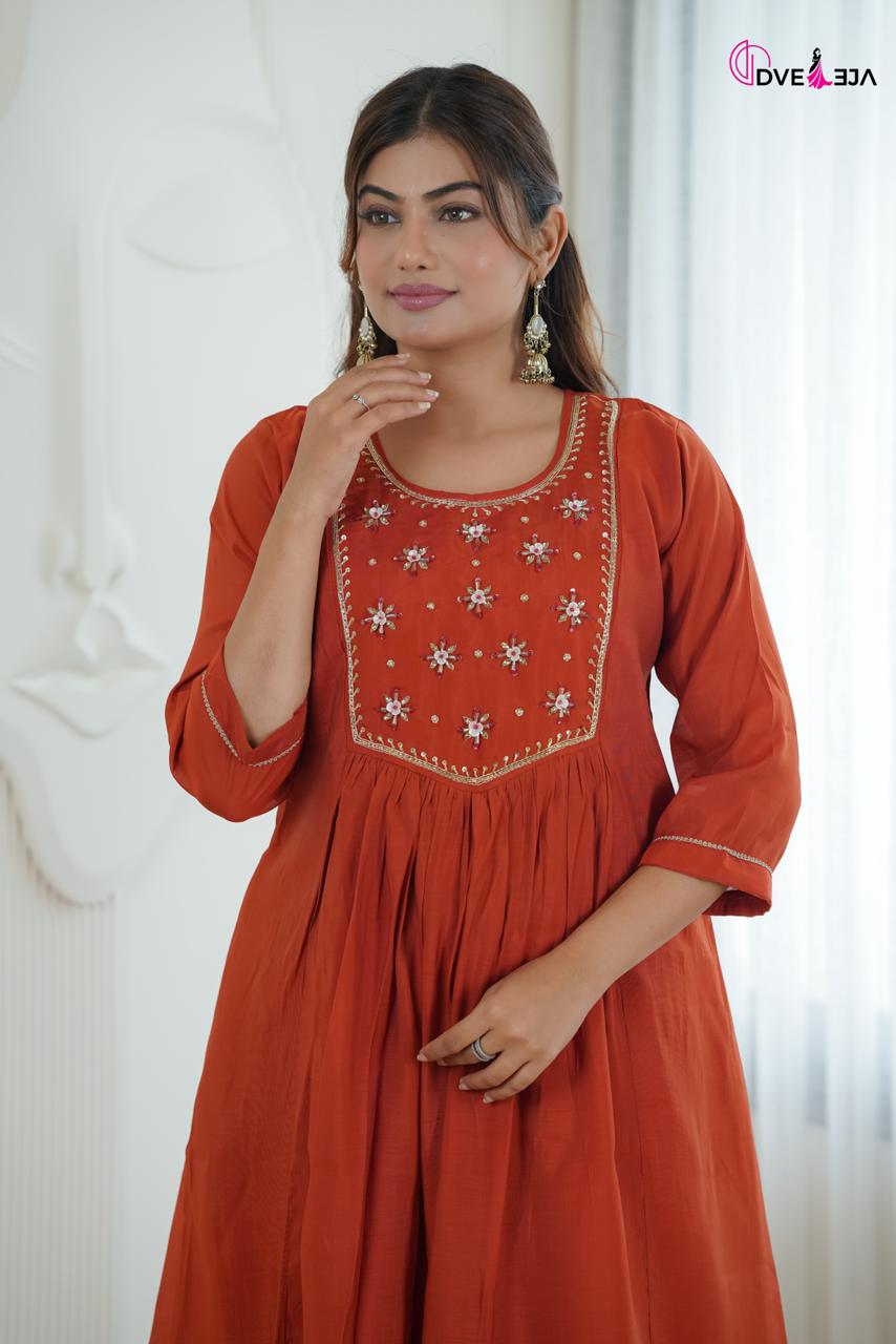 Anamika Series Dveeja Fashion Chanderi Readymade Anarkali Suits Exporter India