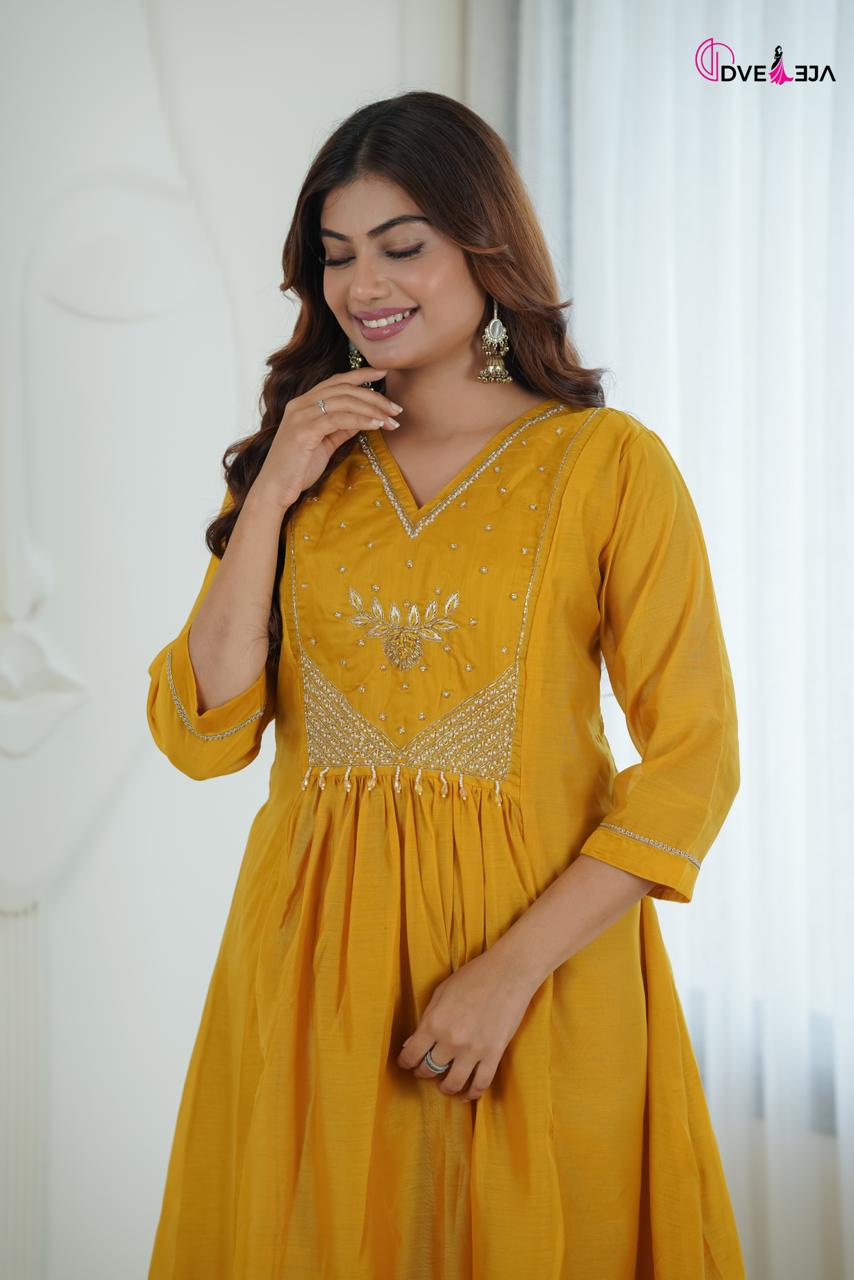 Anamika Series Dveeja Fashion Chanderi Readymade Anarkali Suits Exporter India