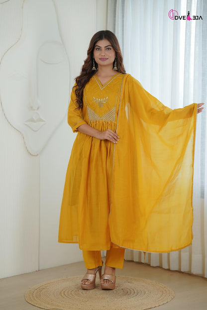 Anamika Series Dveeja Fashion Chanderi Readymade Anarkali Suits Exporter India