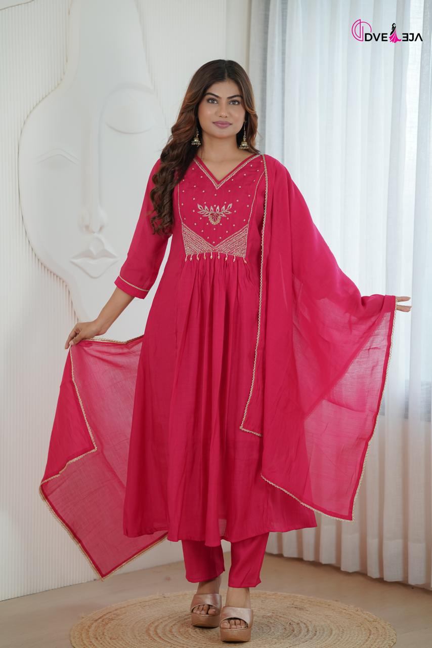 Anamika Series Dveeja Fashion Chanderi Readymade Anarkali Suits Exporter India