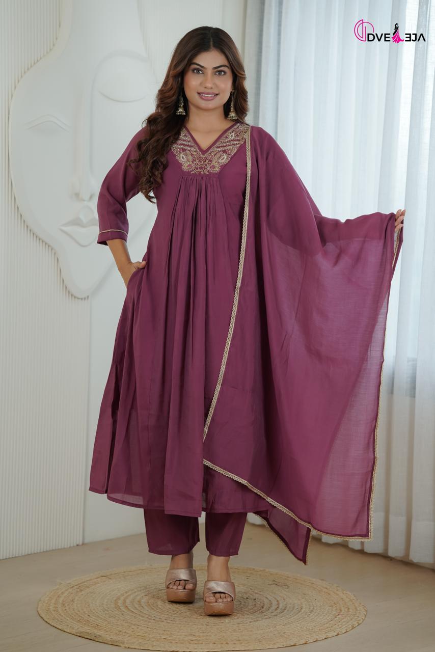 Anamika Series Dveeja Fashion Chanderi Readymade Anarkali Suits Exporter India