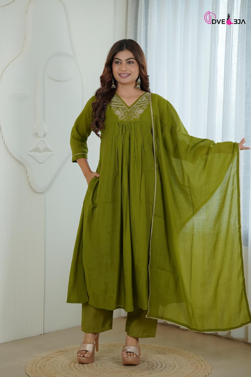 Anamika Series Dveeja Fashion Chanderi Readymade Anarkali Suits Exporter India
