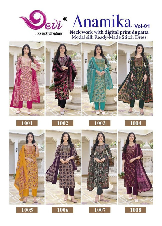 Anamika Vol 1 Devi Muslin Readymade Pant Style Suits Wholesale Price