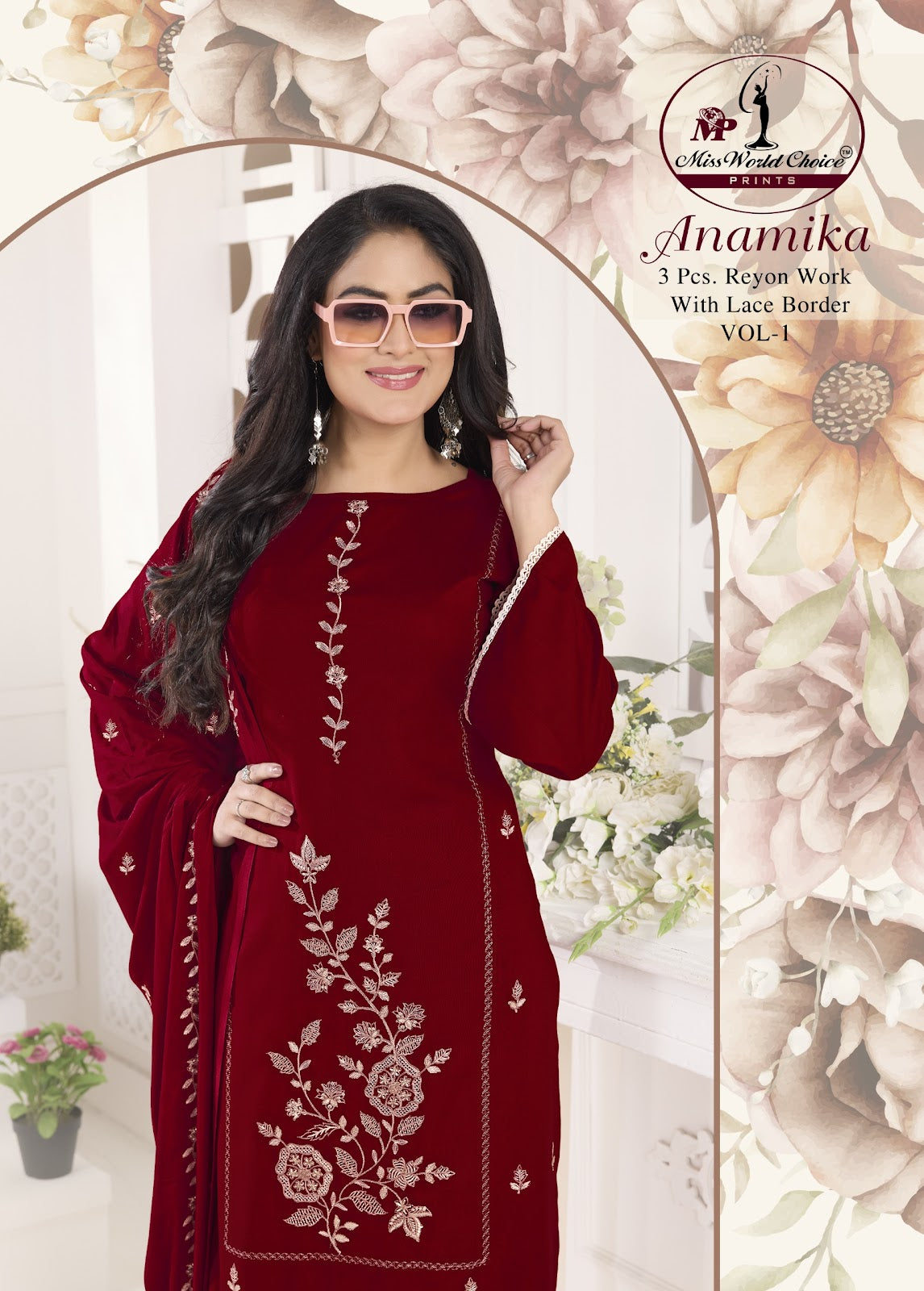 Anamika Vol 1 Miss World Choice Rayon Pant Style Suits Supplier Gujarat