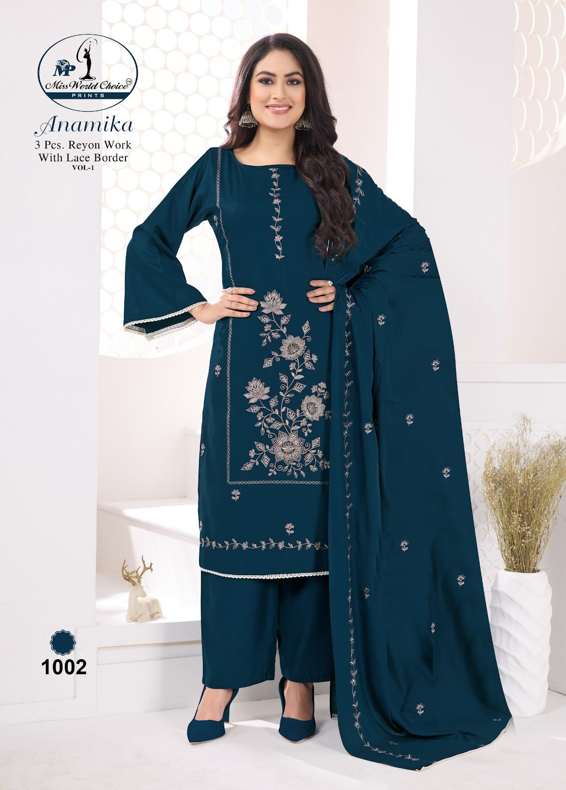Anamika Vol 1 Miss World Choice Rayon Pant Style Suits Supplier Gujarat