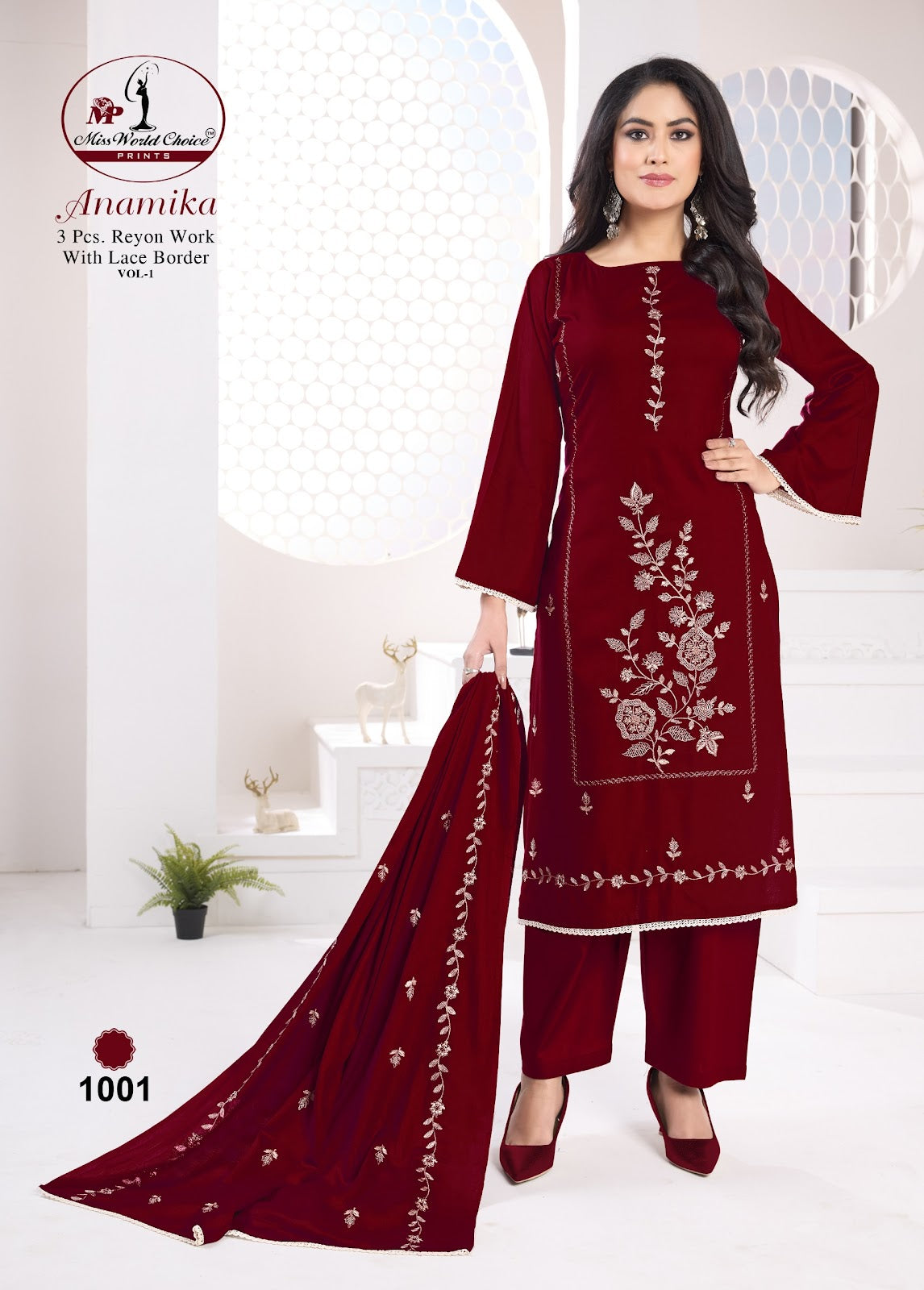 Anamika Vol 1 Miss World Choice Rayon Pant Style Suits Supplier Gujarat