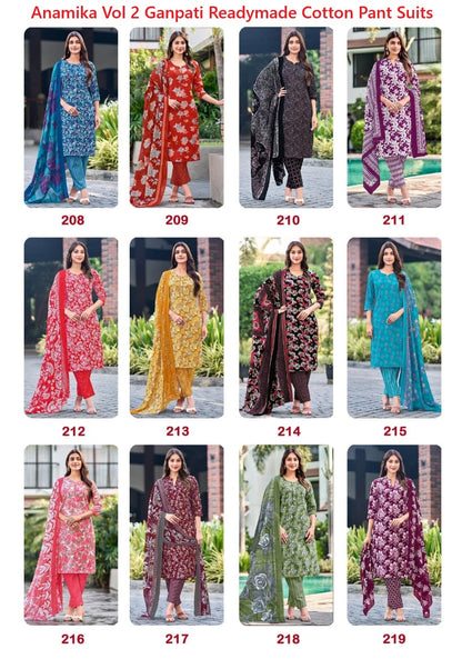 Anamika Vol 2 Ganpati Readymade Cotton Pant Suits Wholesaler Ahmedabad