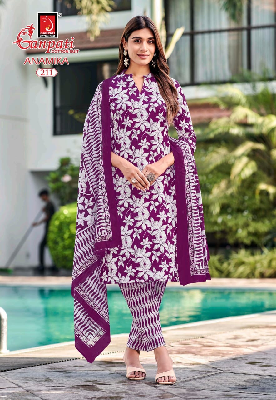 Anamika Vol 2 Ganpati Readymade Cotton Pant Suits Wholesaler Ahmedabad