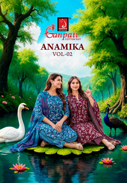 Anamika Vol 2 Ganpati Readymade Cotton Pant Suits Wholesaler Ahmedabad