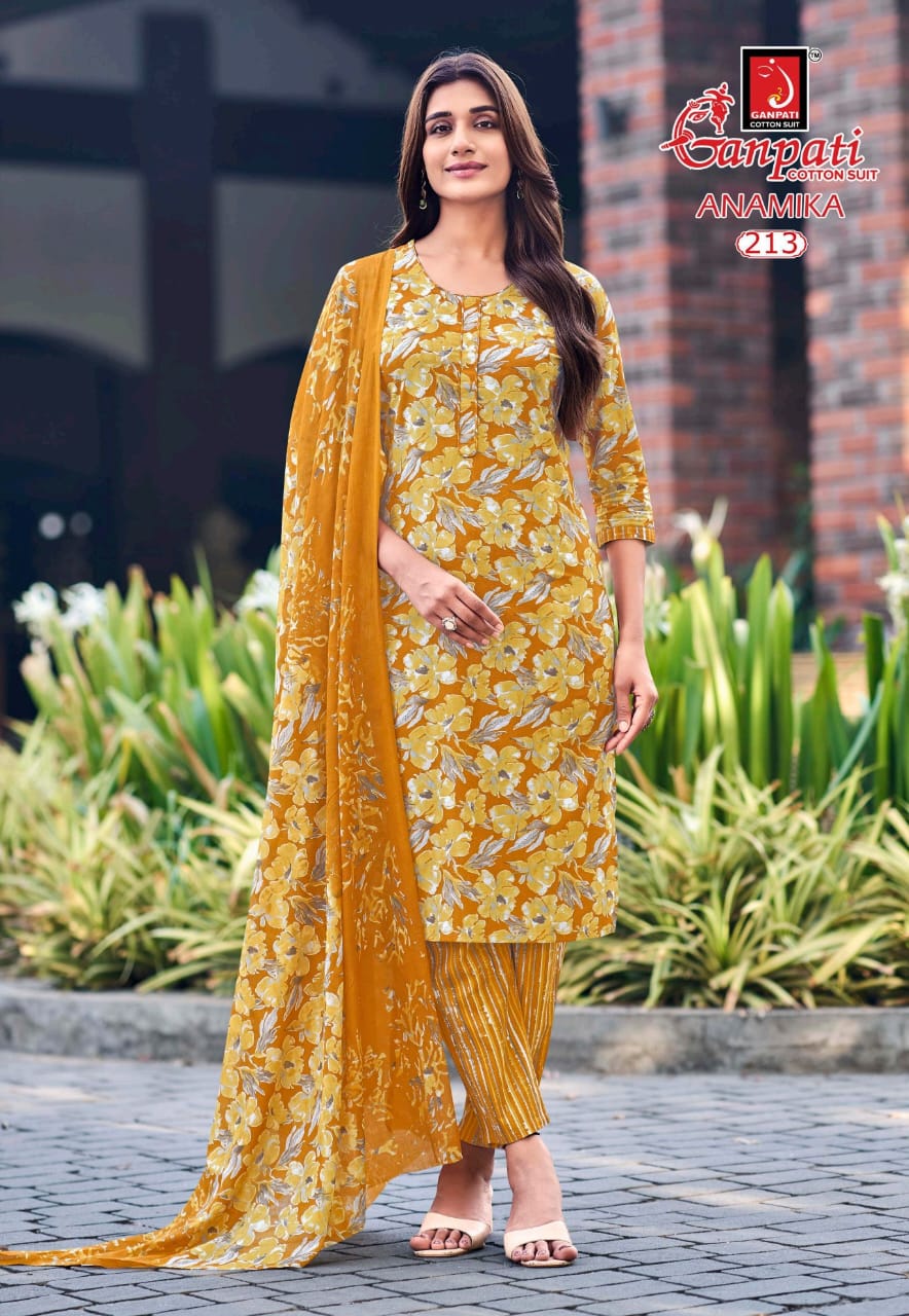 Anamika Vol 2 Ganpati Readymade Cotton Pant Suits Wholesaler Ahmedabad
