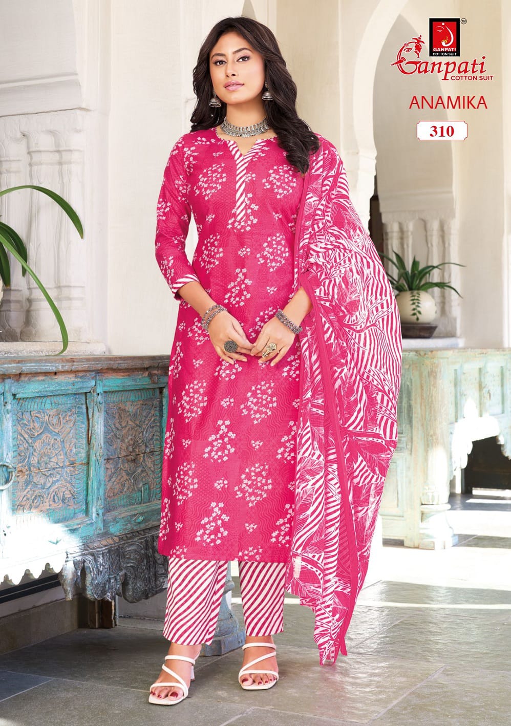 Anamika Vol 3 Ganpati Readymade Cotton Pant Suits Exporter India