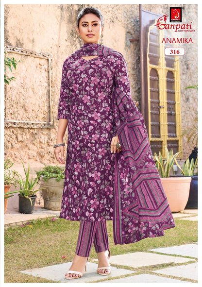 Anamika Vol 3 Ganpati Readymade Cotton Pant Suits Exporter India