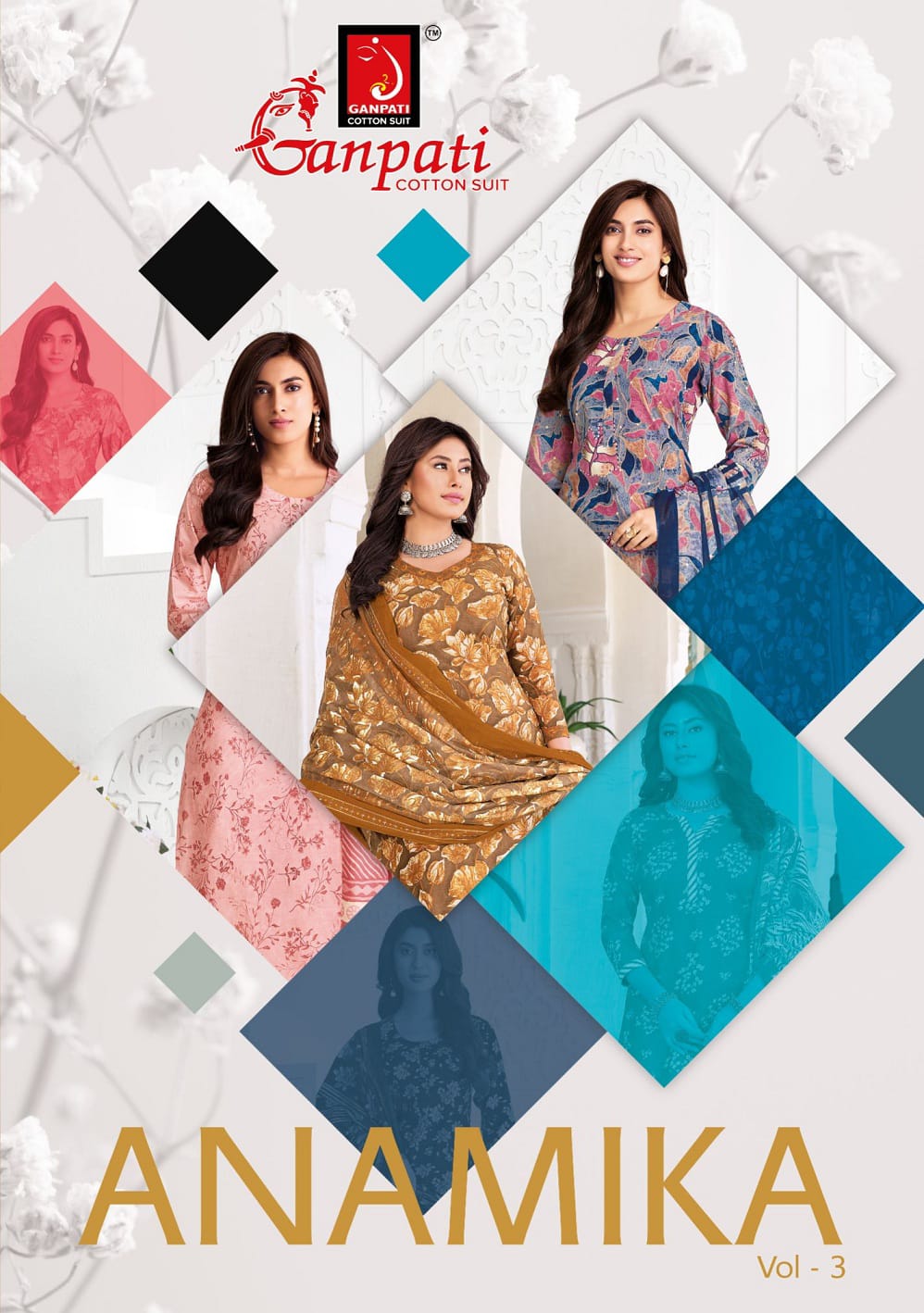 Anamika Vol 3 Ganpati Readymade Cotton Pant Suits Exporter India