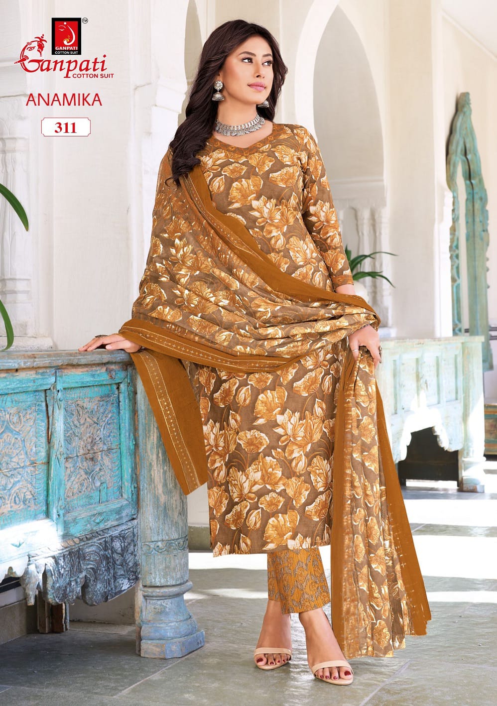 Anamika Vol 3 Ganpati Readymade Cotton Pant Suits Exporter India