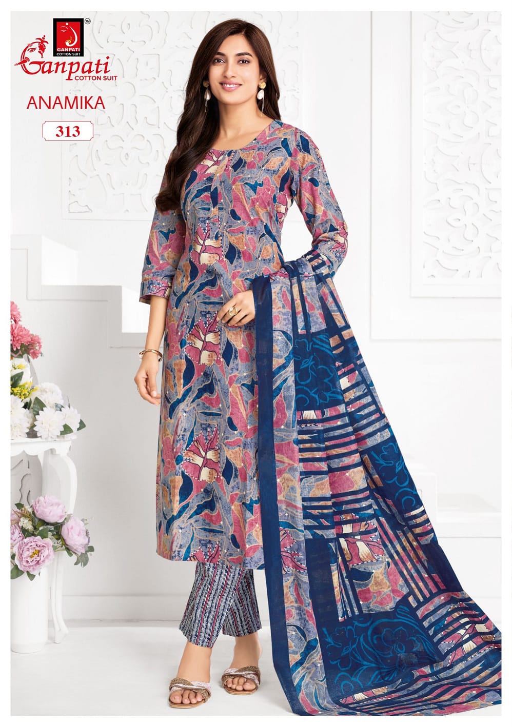 Anamika Vol 3 Ganpati Readymade Cotton Pant Suits Exporter India