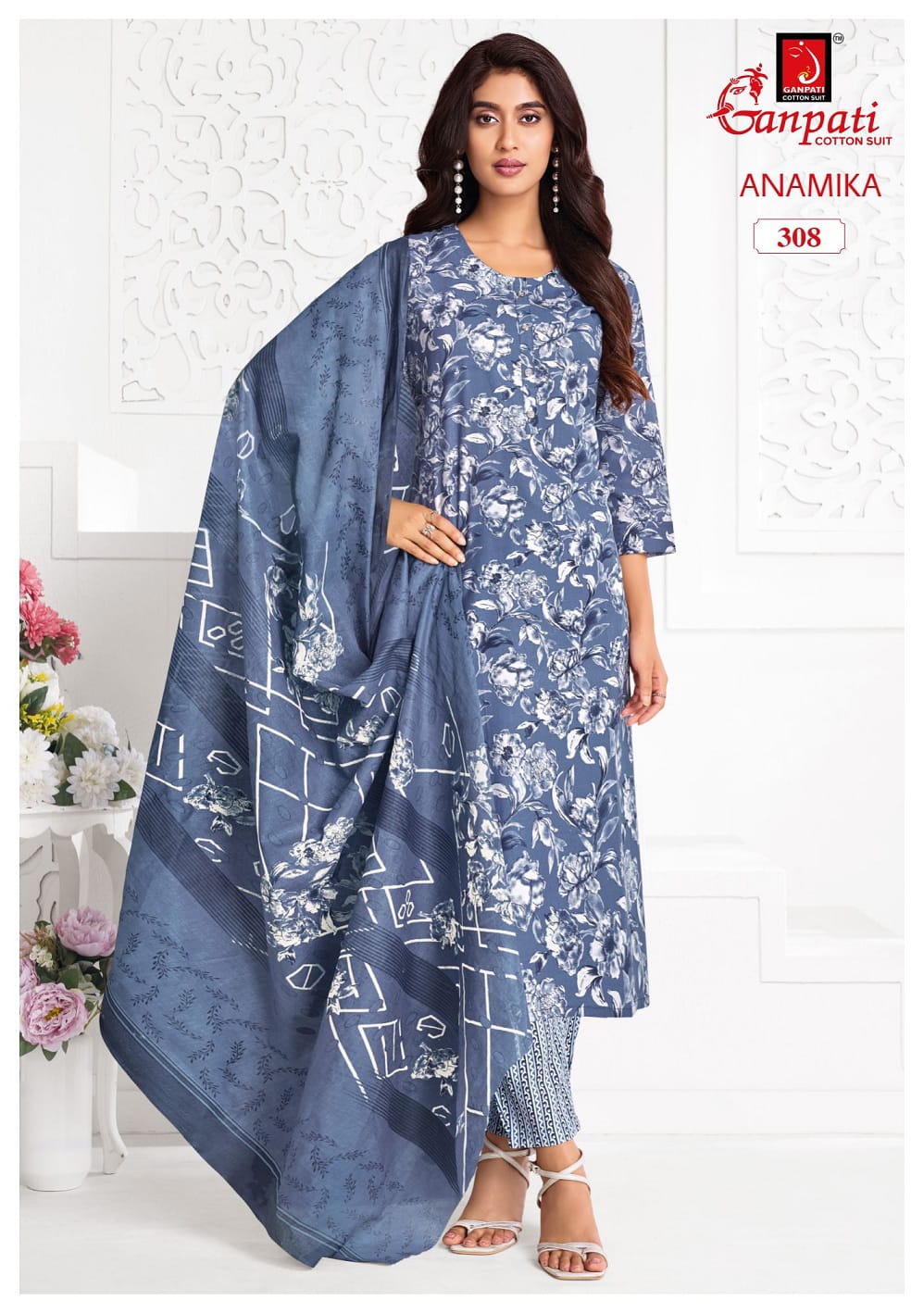 Anamika Vol 3 Ganpati Readymade Cotton Pant Suits Exporter India