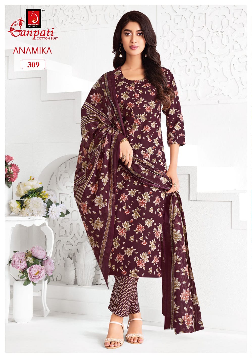 Anamika Vol 3 Ganpati Readymade Cotton Pant Suits Exporter India