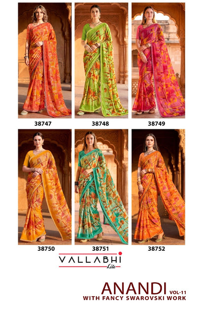 Anandi Vol 11 Vallabhi Lite Weightless Sarees Exporter