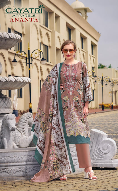 Ananta Vol 1 Gayatri Cambric Cotton Karachi Salwar Suits Supplier Gujarat