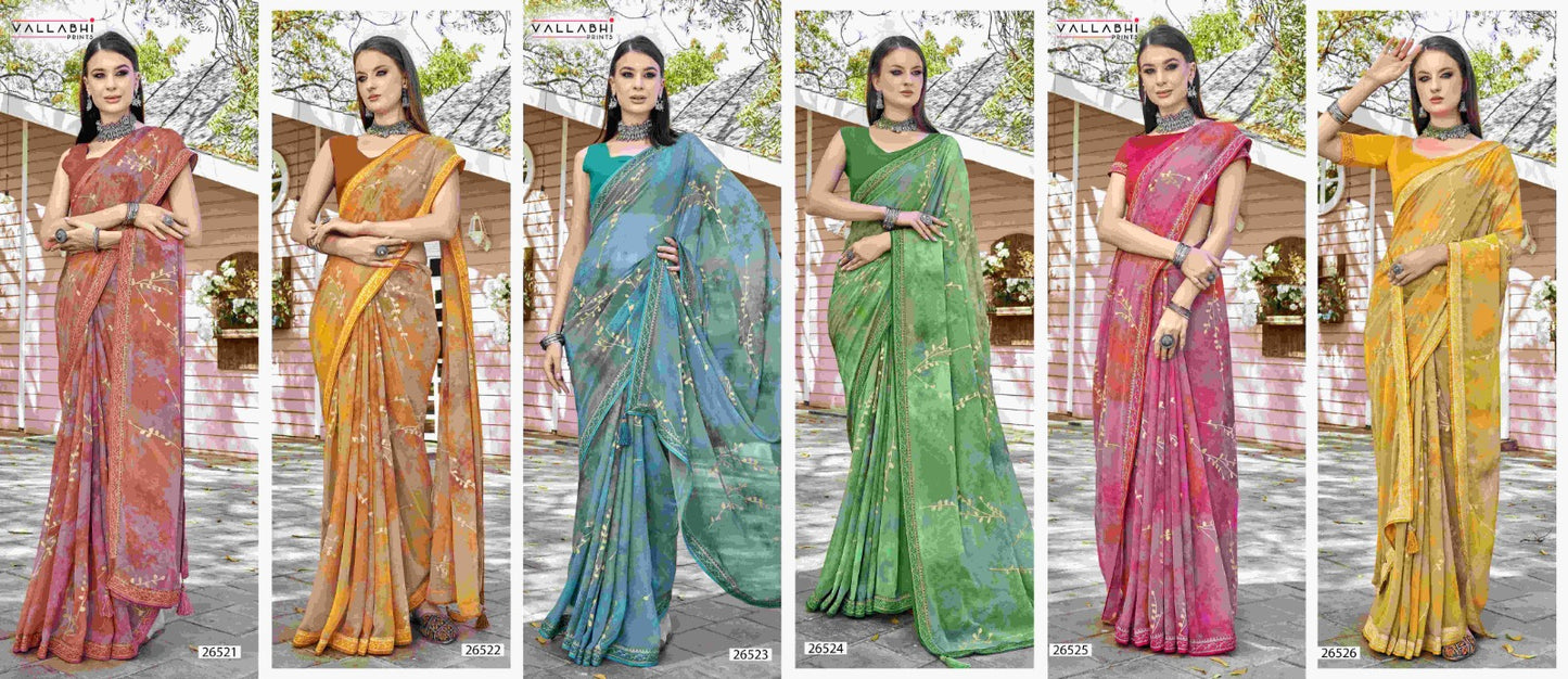 Ananta Vol 2 Vallabhi Prints Georgette Sarees Supplier Gujarat