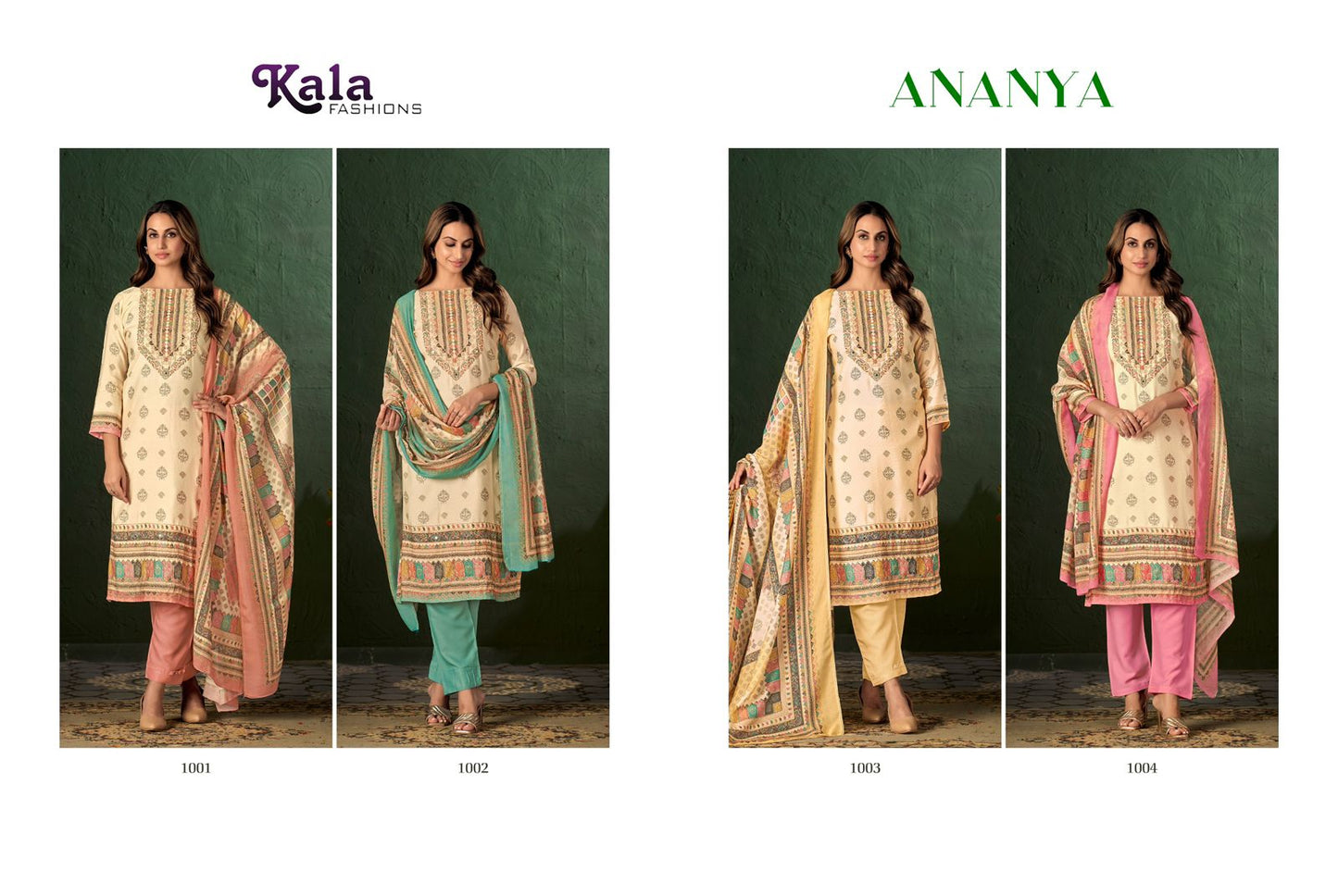 Ananya Kala Fashion Muslin Pant Style Suits Wholesaler Ahmedabad