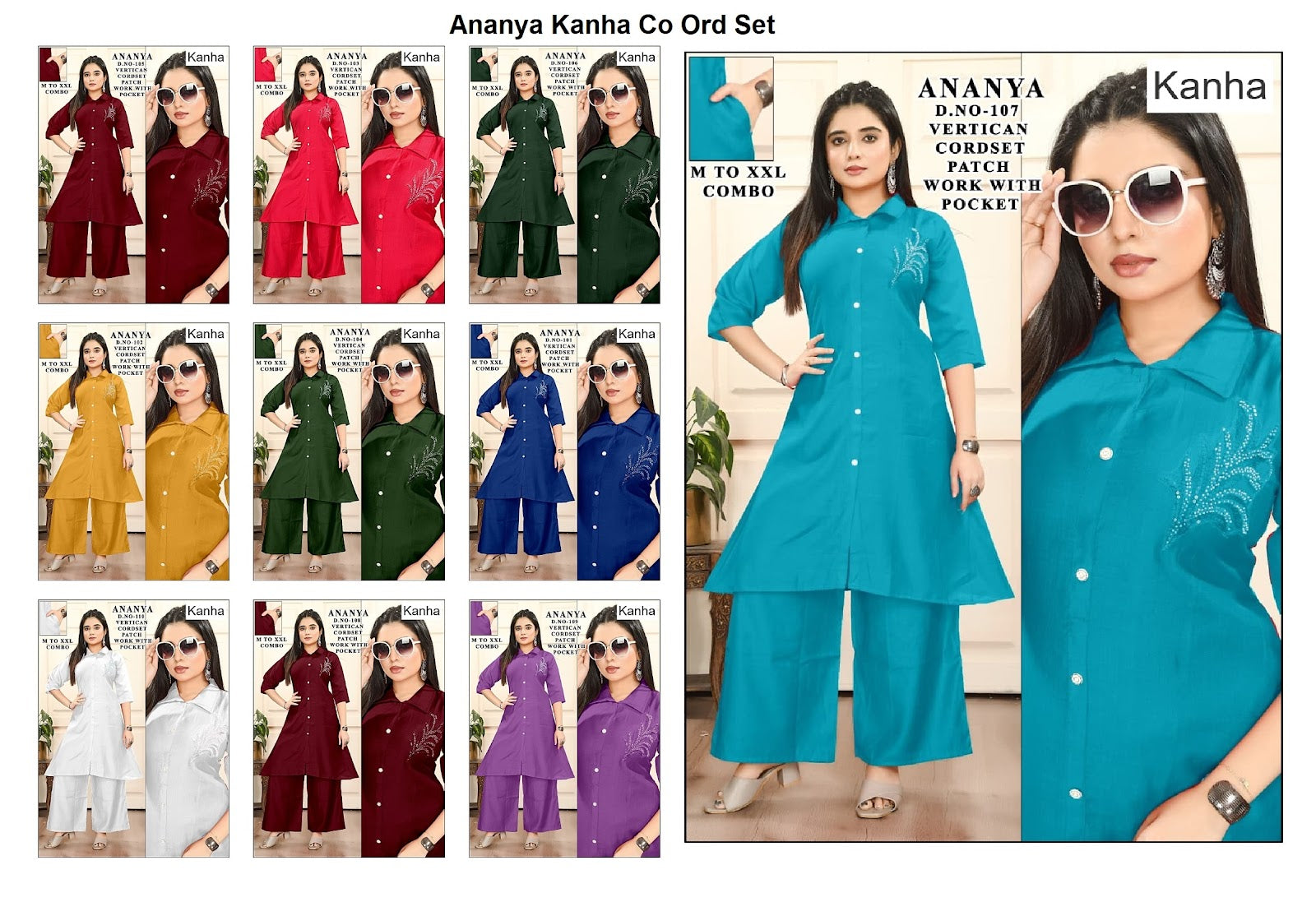 Ananya Kanha Vertican Co Ord Set Exporter Ahmedabad
