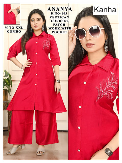 Ananya Kanha Vertican Co Ord Set Exporter Ahmedabad