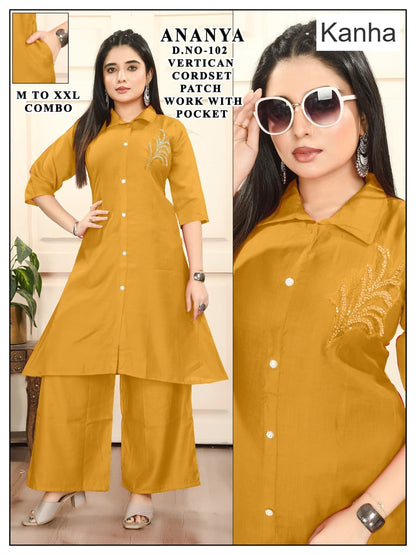 Ananya Kanha Vertican Co Ord Set Exporter Ahmedabad