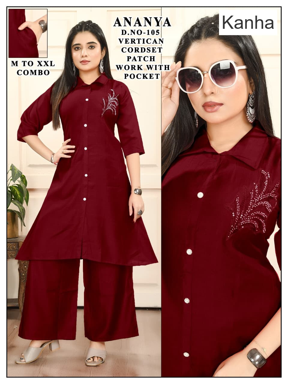 Ananya Kanha Vertican Co Ord Set Exporter Ahmedabad