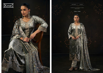 Ananya Kesar Viscose Velvet Suits Manufacturer India