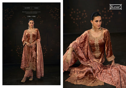 Ananya Kesar Viscose Velvet Suits Manufacturer India