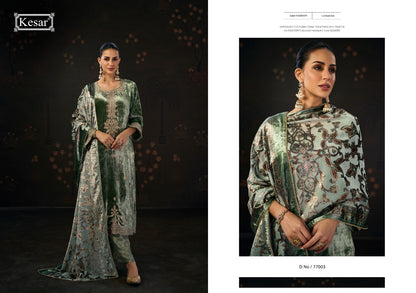 Ananya Kesar Viscose Velvet Suits Manufacturer India