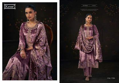 Ananya Kesar Viscose Velvet Suits Manufacturer India