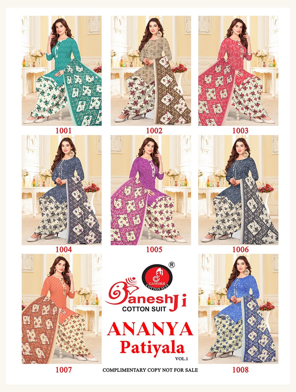 Ananya Patiyala Vol 1 Ganeshji Cotton Dress Material Wholesaler