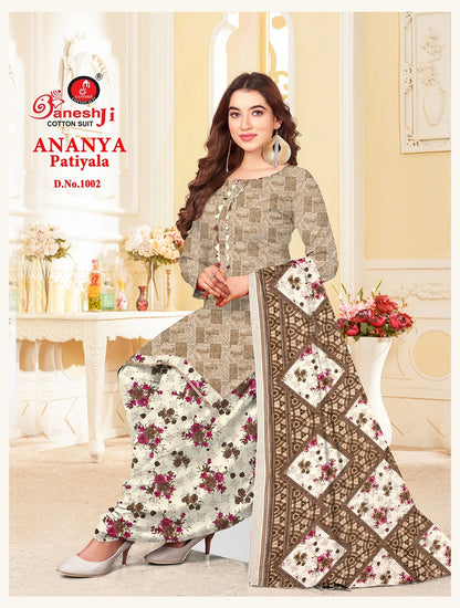 Ananya Patiyala Vol 1 Ganeshji Cotton Dress Material Wholesaler