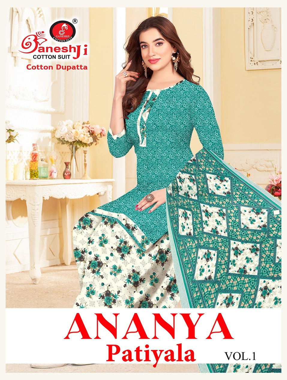 Ananya Patiyala Vol 1 Ganeshji Cotton Dress Material Wholesaler