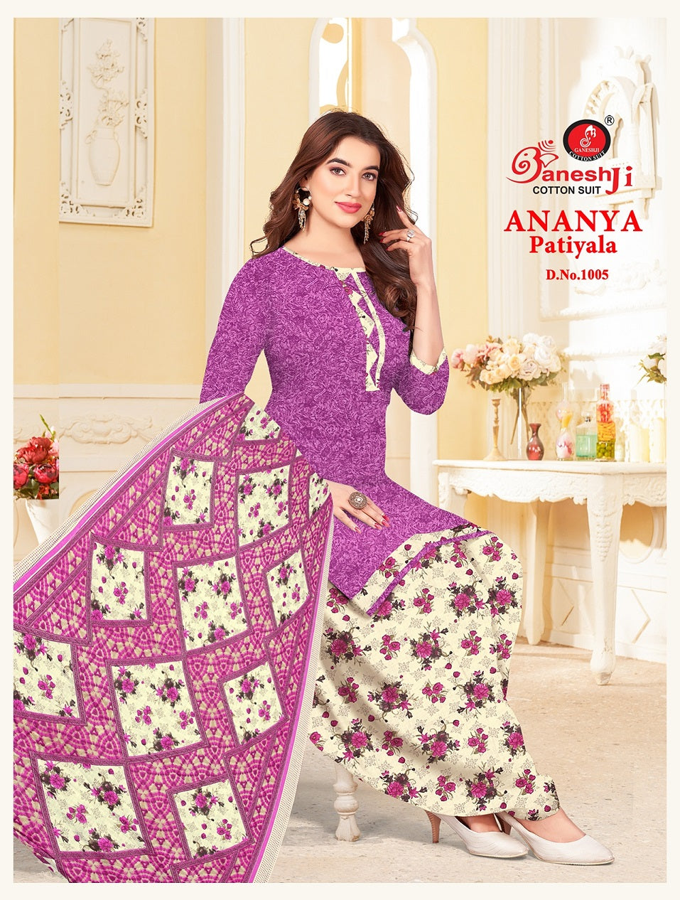 Ananya Patiyala Vol 1 Ganeshji Cotton Dress Material Wholesaler