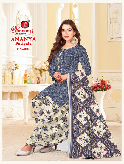 Ananya Patiyala Vol 1 Ganeshji Cotton Dress Material Wholesaler