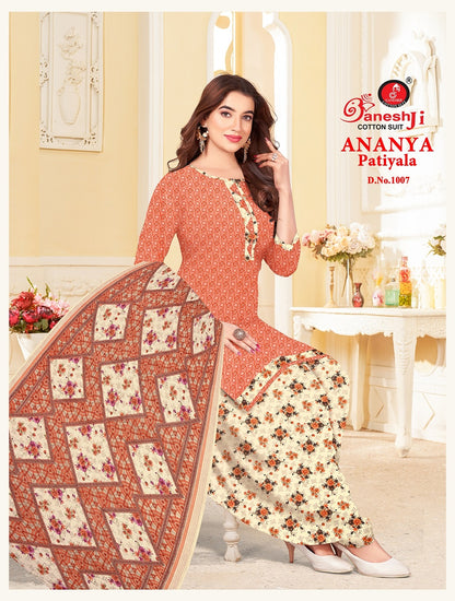 Ananya Patiyala Vol 1 Ganeshji Cotton Dress Material Wholesaler