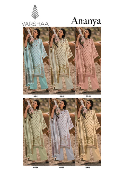 Ananya Varshaa Muslin Pant Style Suits Exporter